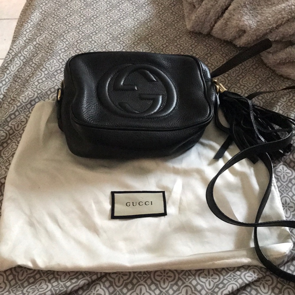 Black Gucci cross body bag